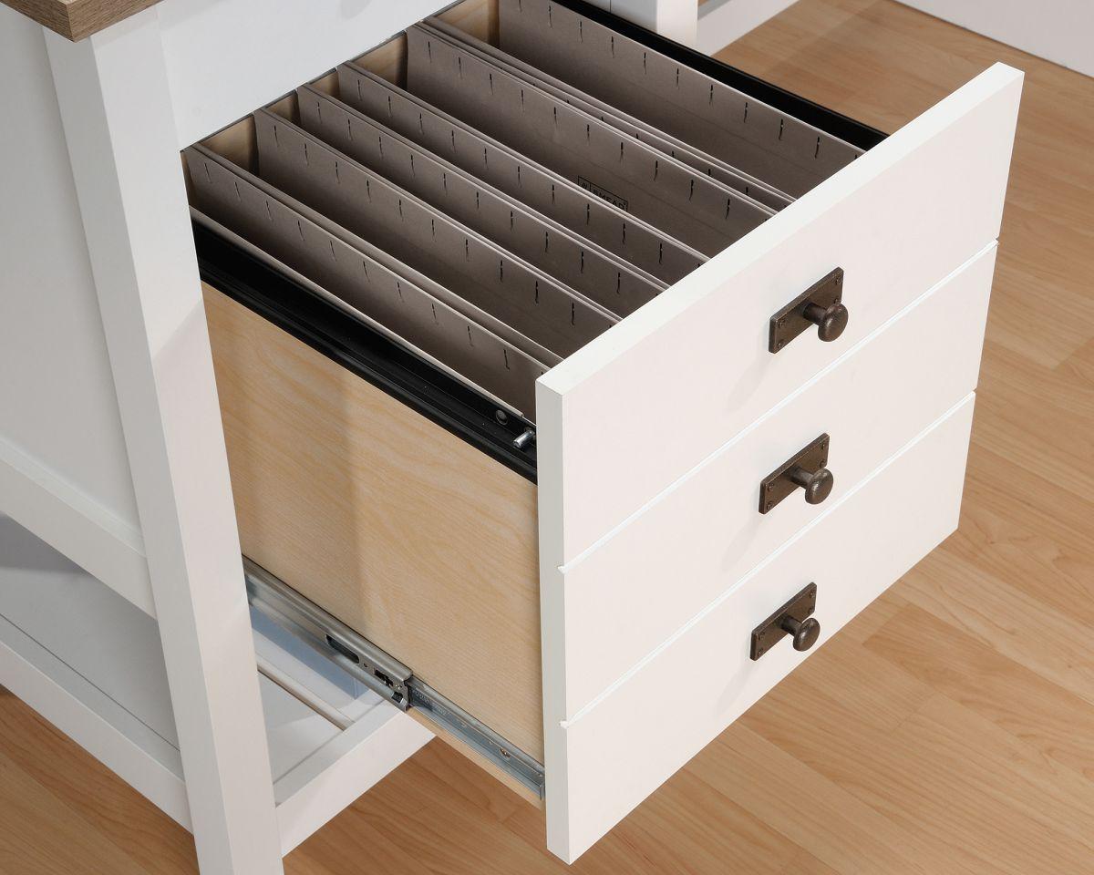 a file cabinet with a drawer full of files