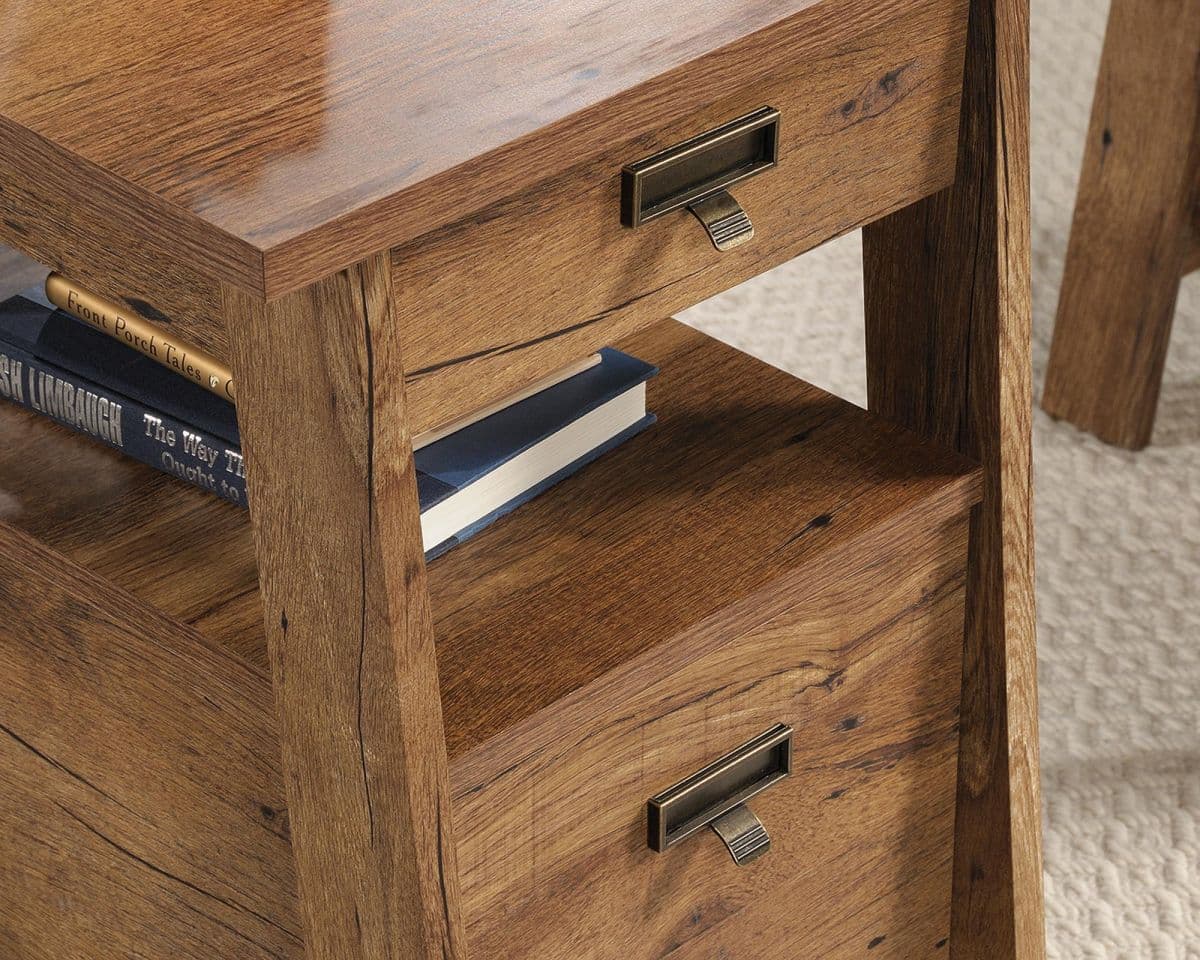 a close up of a drawer with a book on it