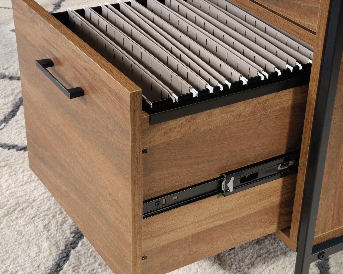 a file cabinet with a file drawer on top of it