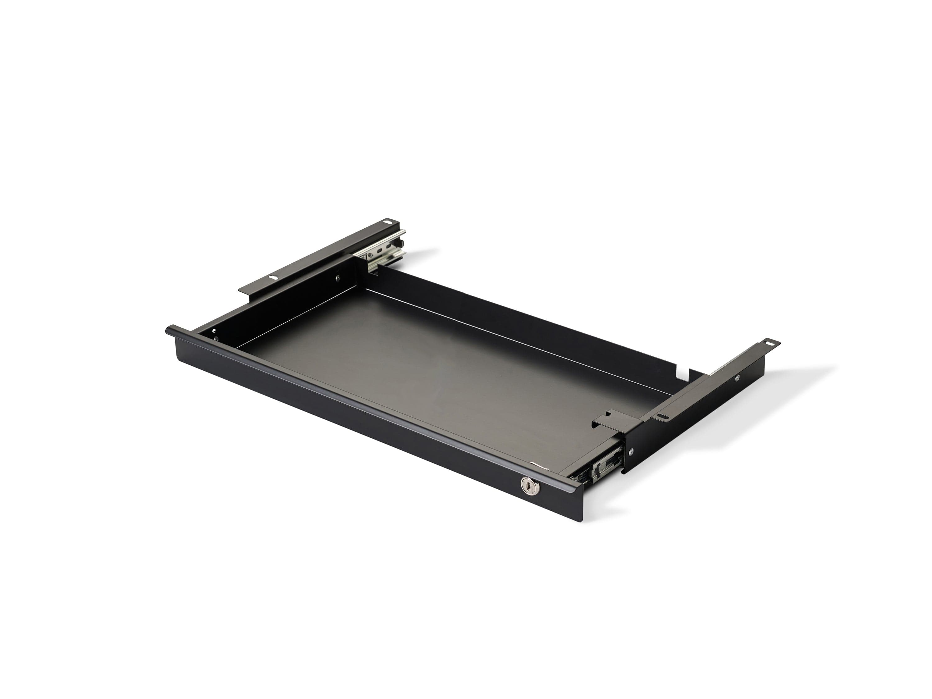 a metal tray with a black handle on a white background