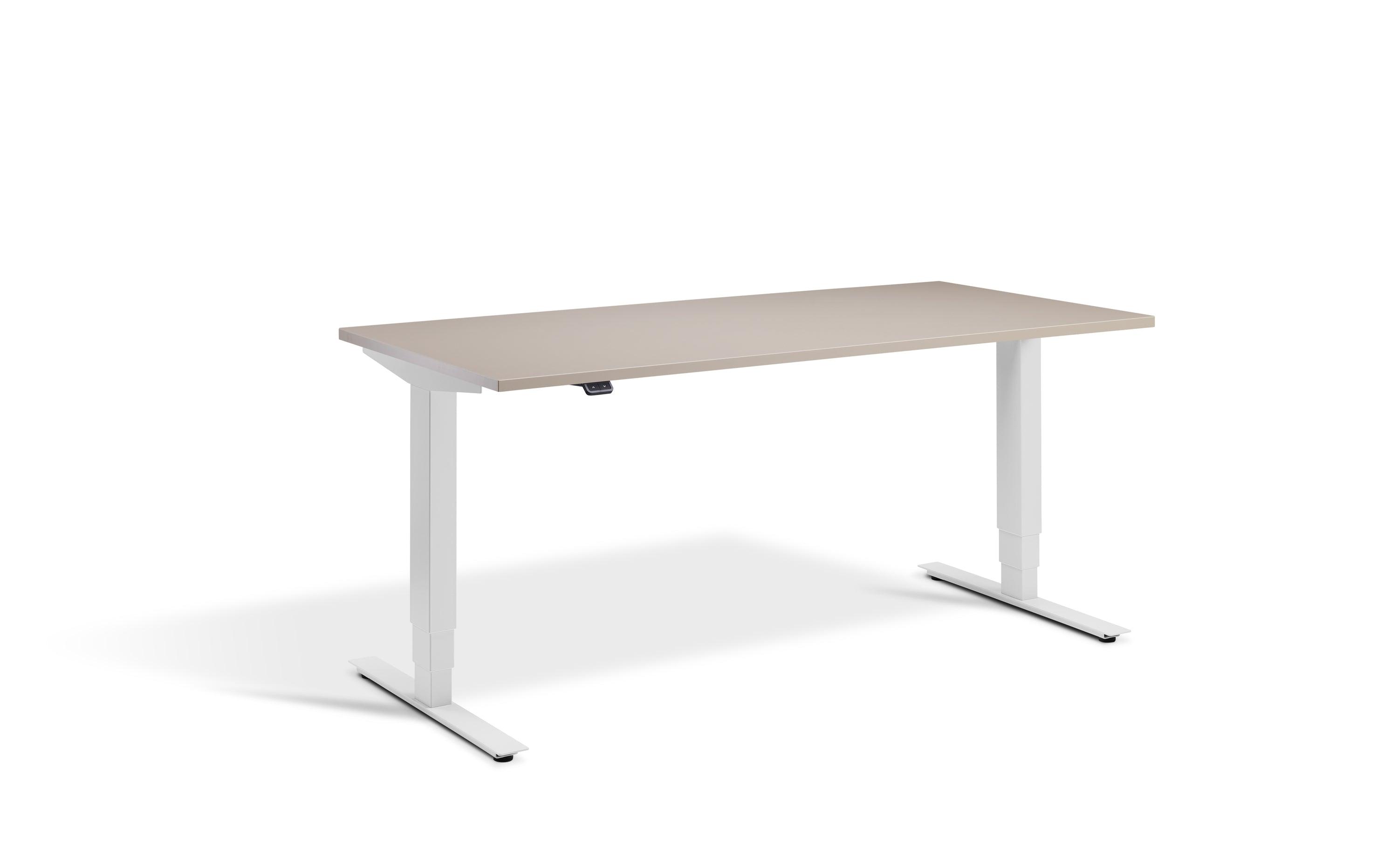 a desk with a white frame and a white top