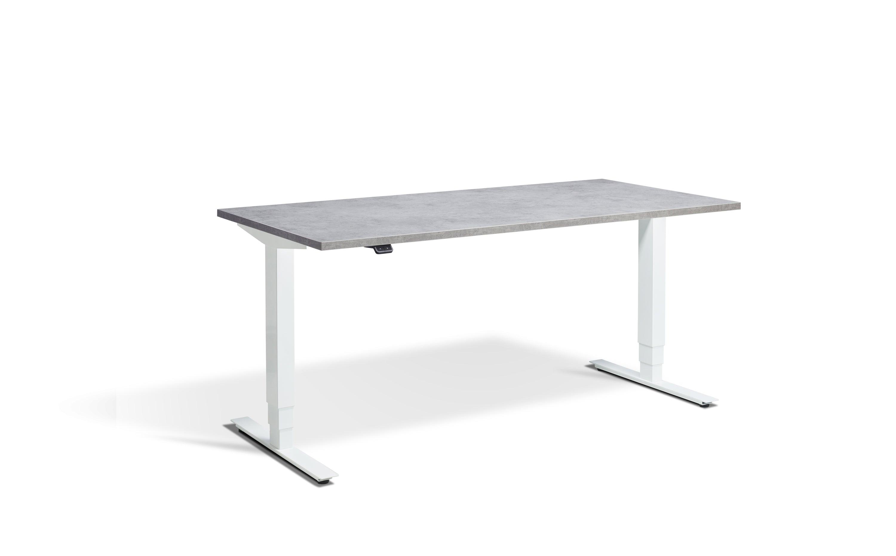 a white desk with a gray top and white legs