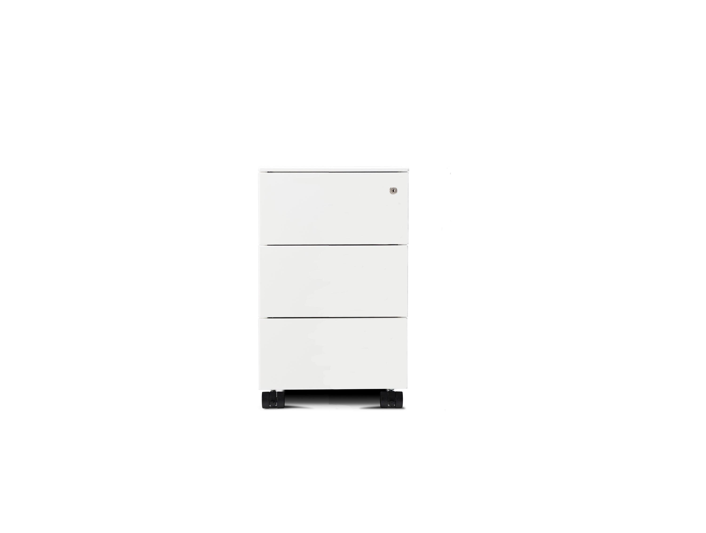 a white chest of drawers with two drawers