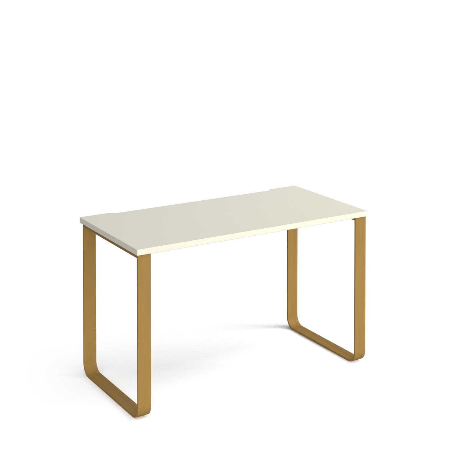 a white table with gold legs on a white background