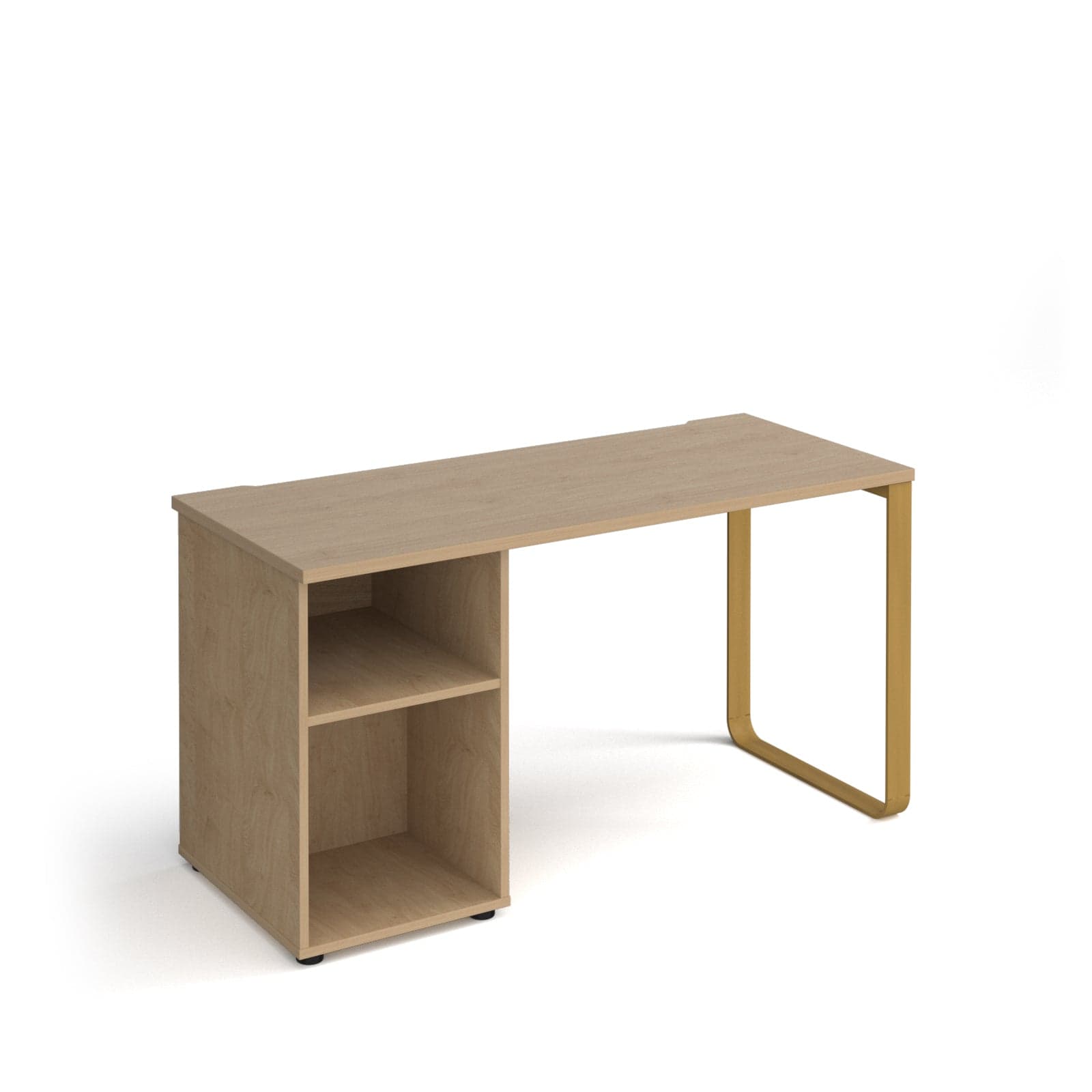 a wooden desk with a shelf underneath it