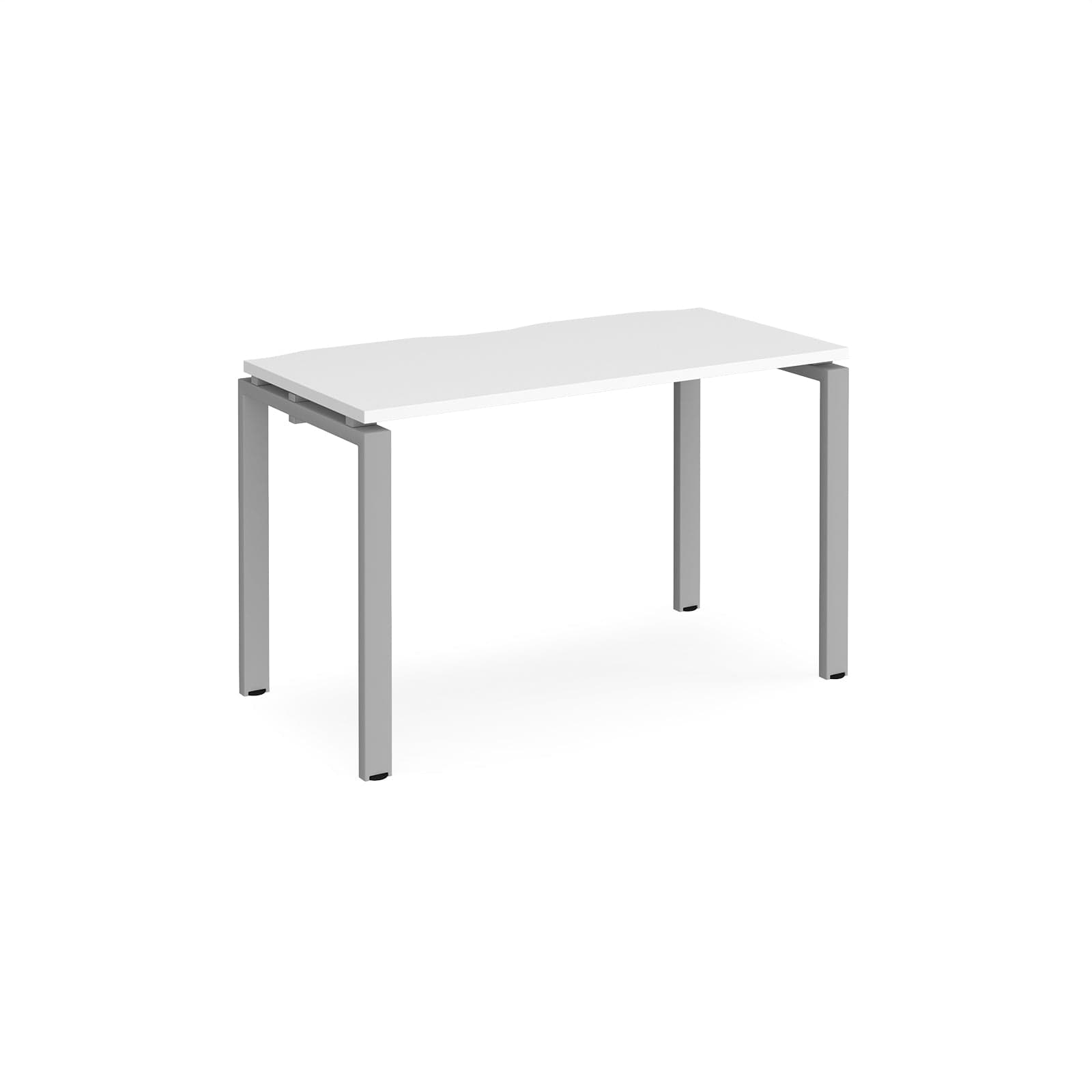 a white table sitting on top of a white floor