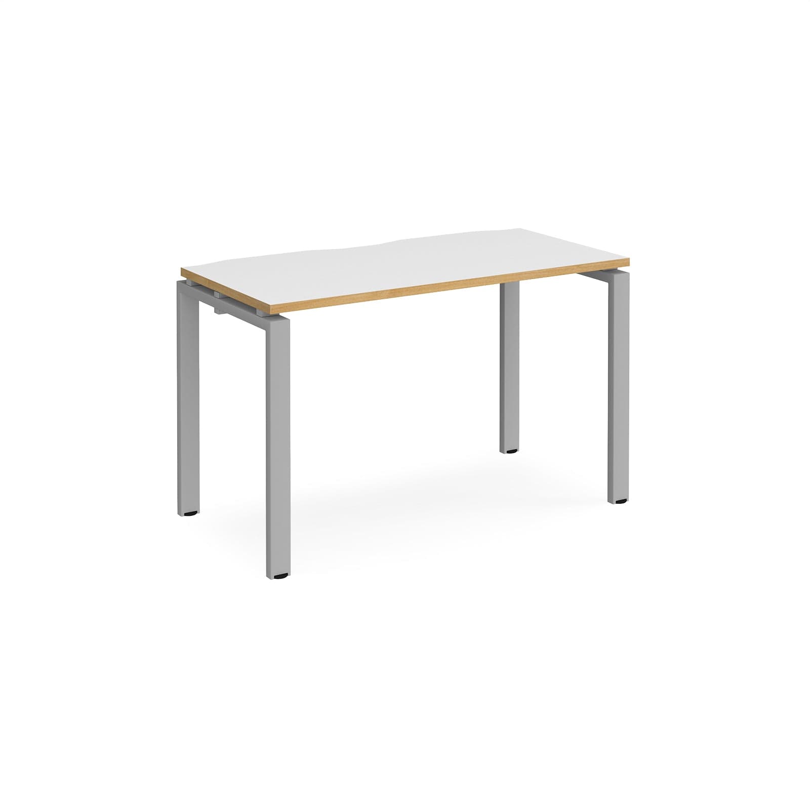 a white table with a wooden top on a white background