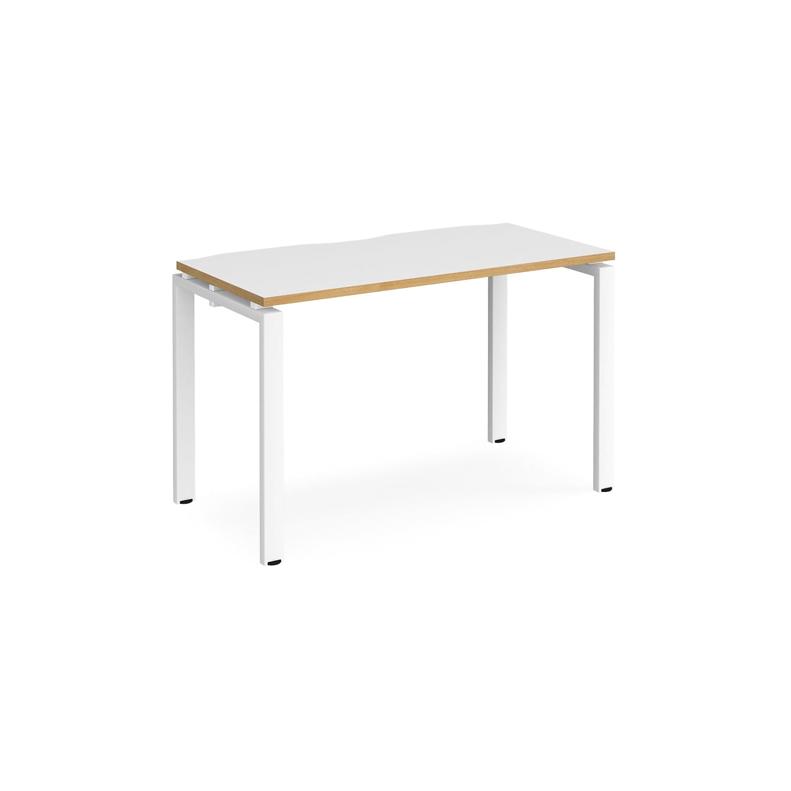 a white table with a wooden top on a white background