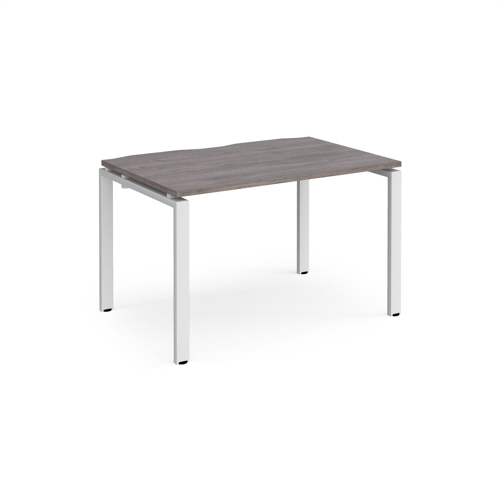 a table with a metal frame and a wooden top