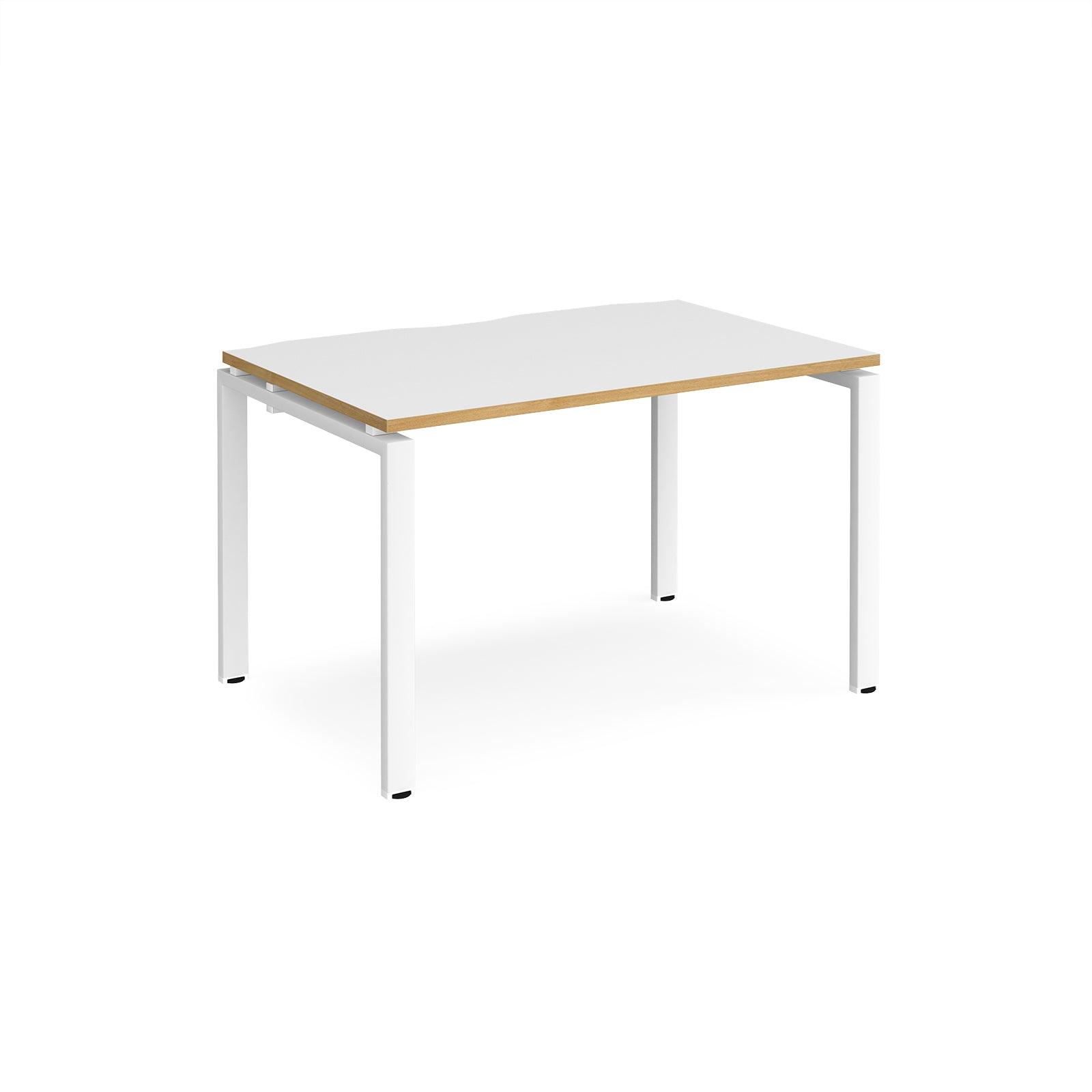 a white table with a wooden top on a white background