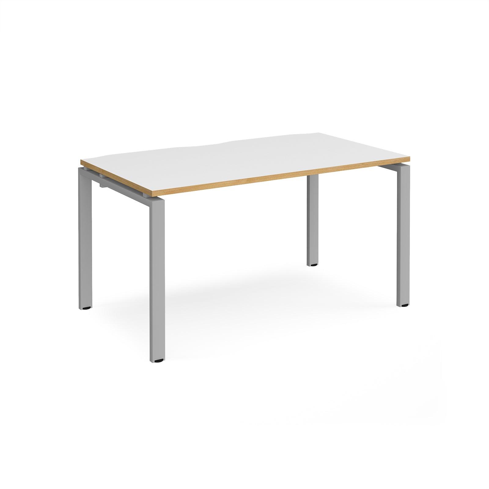 a white table with a wooden top on a white background