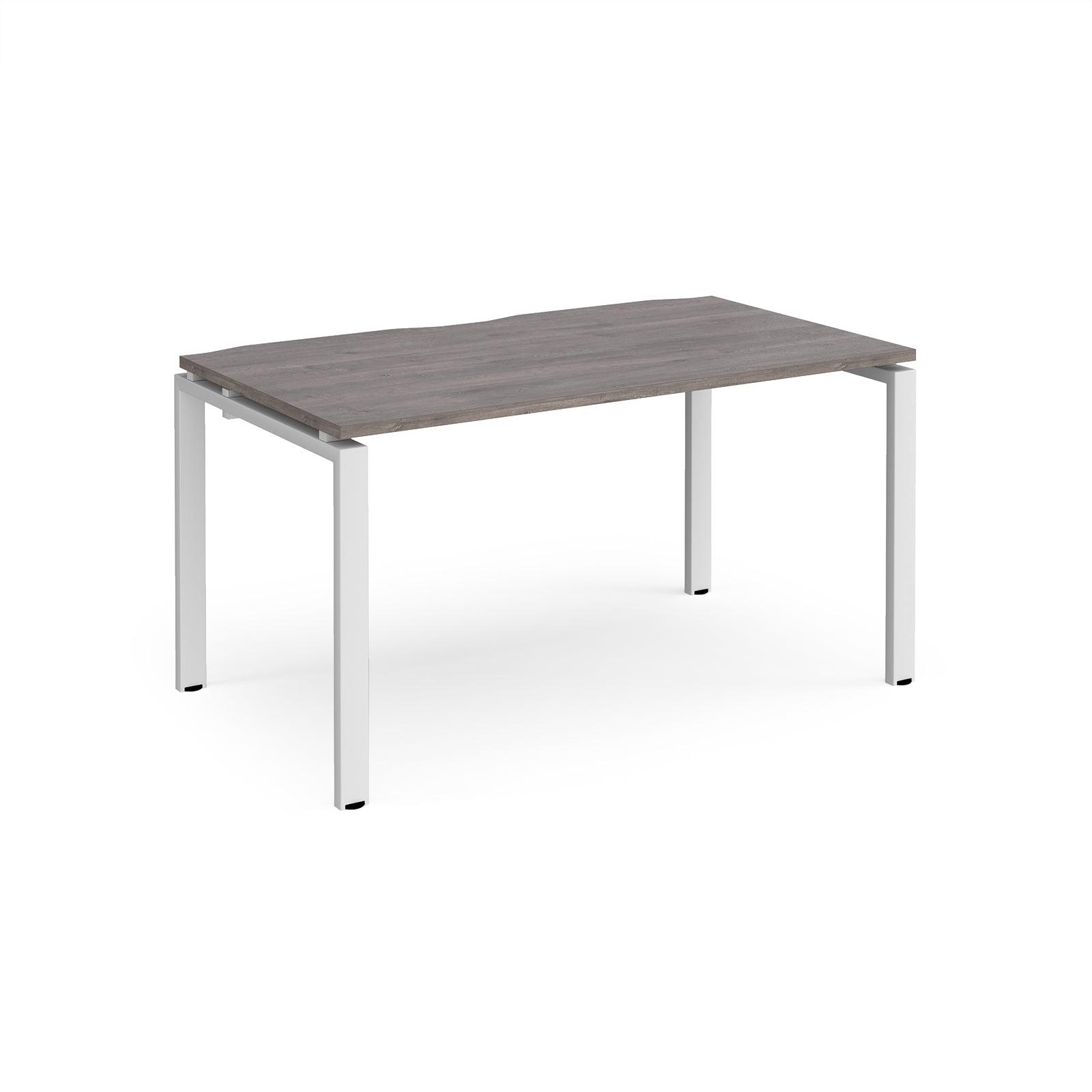 a desk with a wooden top and metal legs