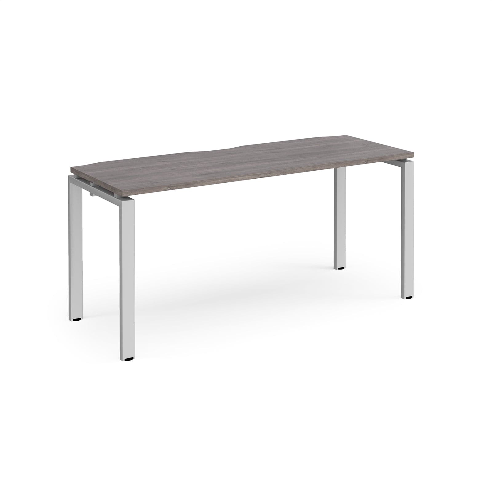 a table with a metal frame and a wooden top