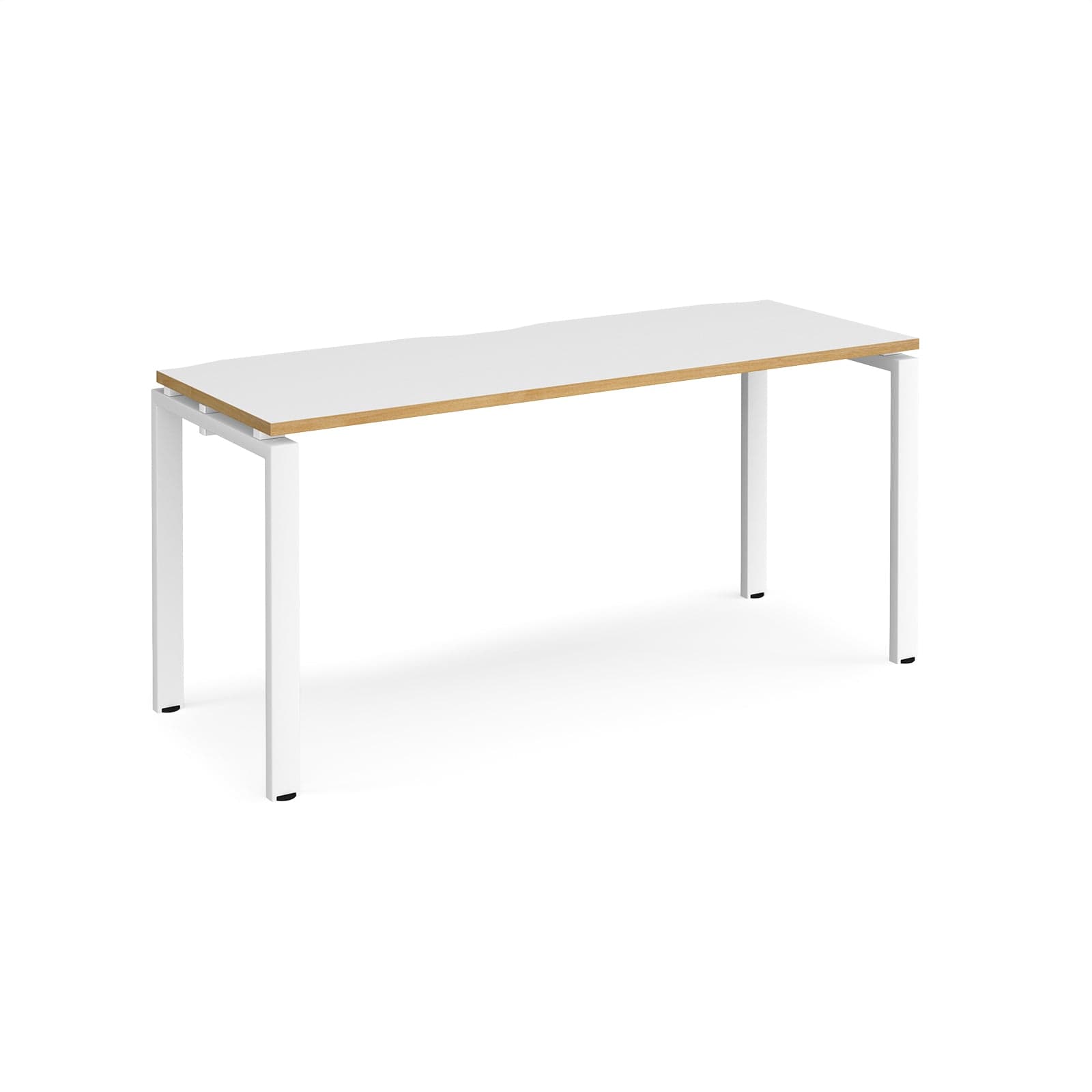 a white table with a wooden top on a white background