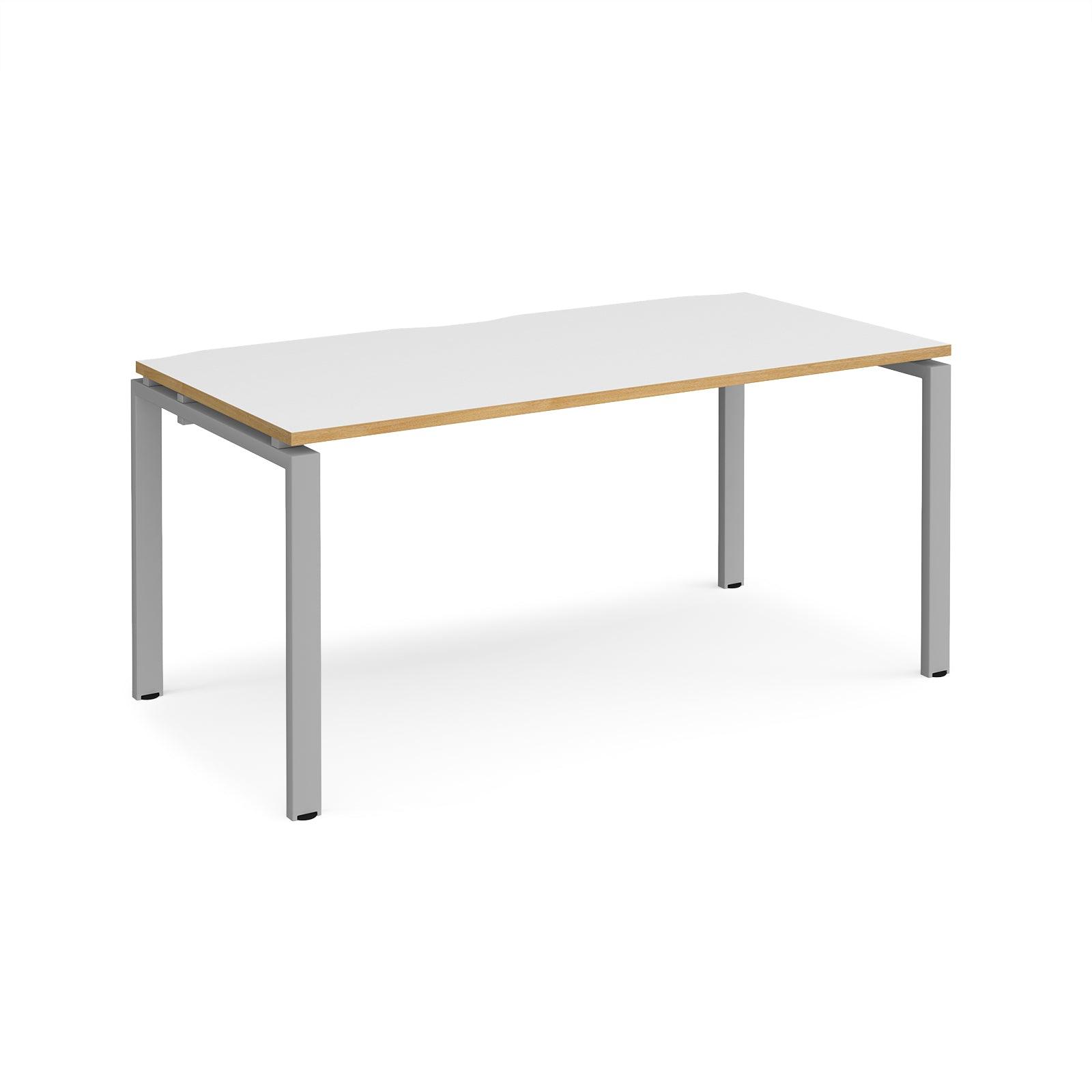 a white table with a wooden top on a white background