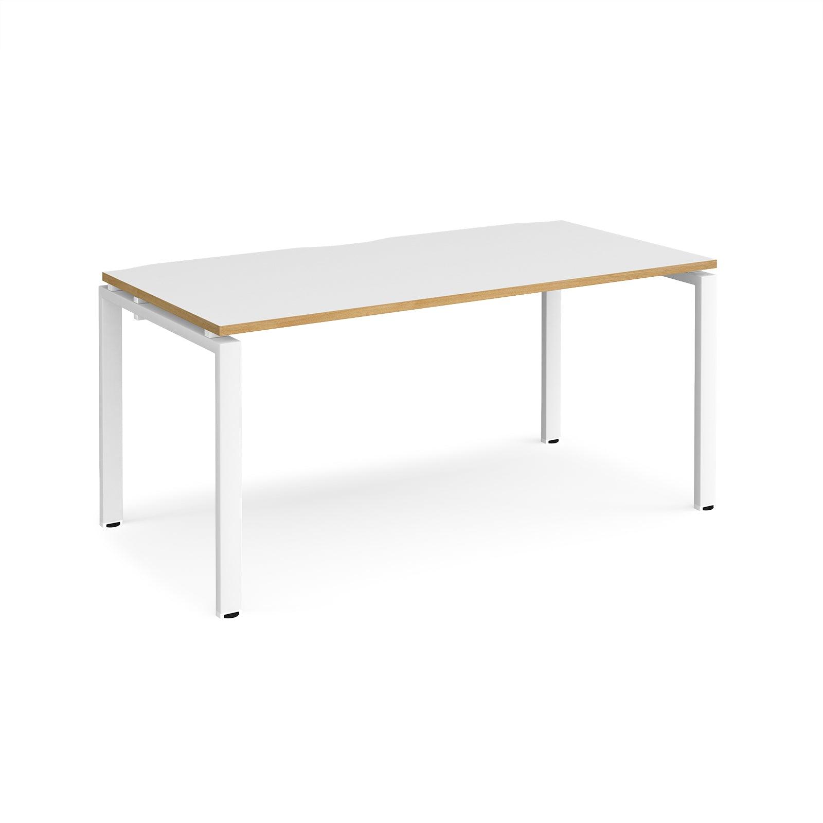 a white table with a wooden top on a white background