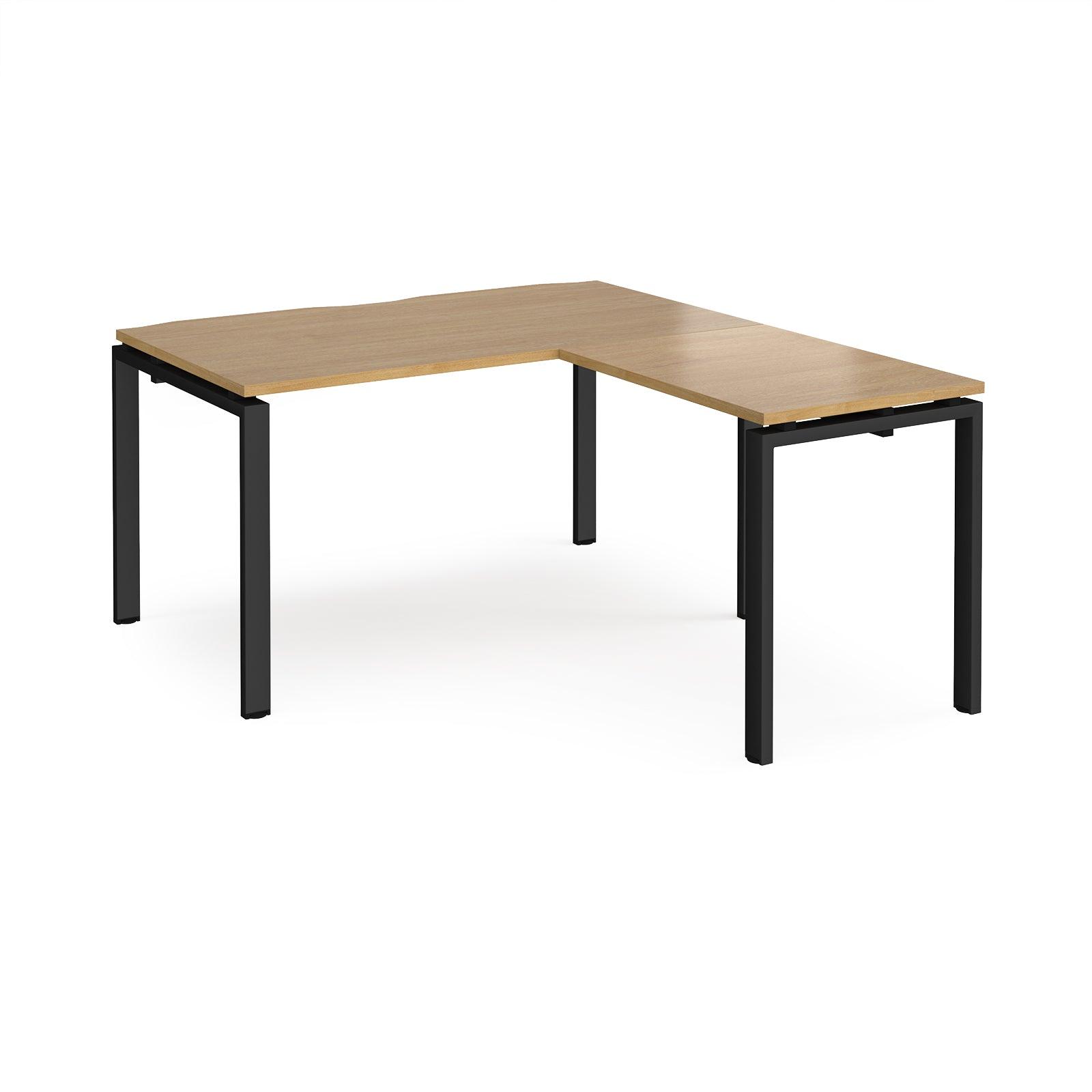 a wooden table with black legs and a wooden table top