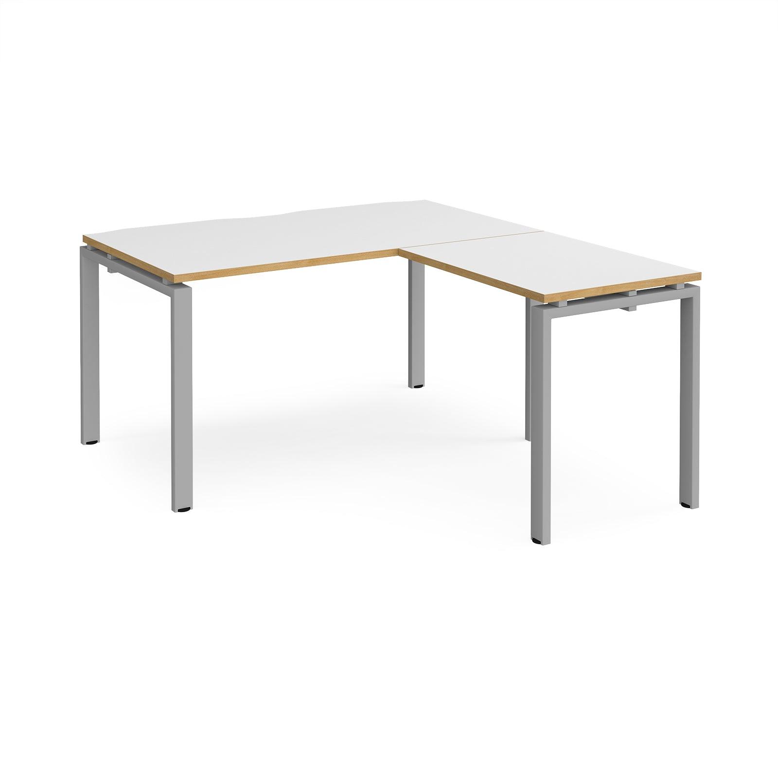 a white table with a wooden top on a white background