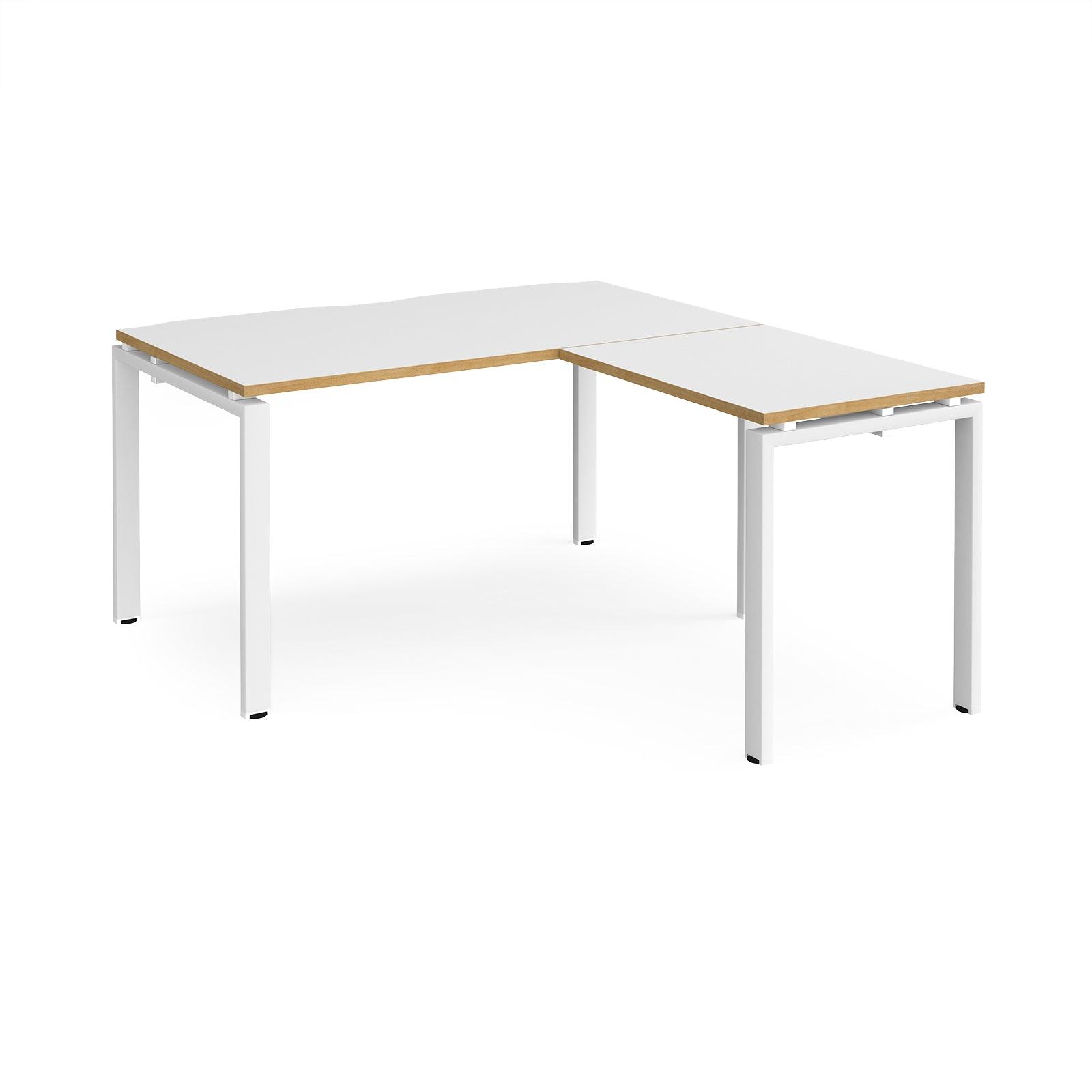 a white table with a wooden top on a white background