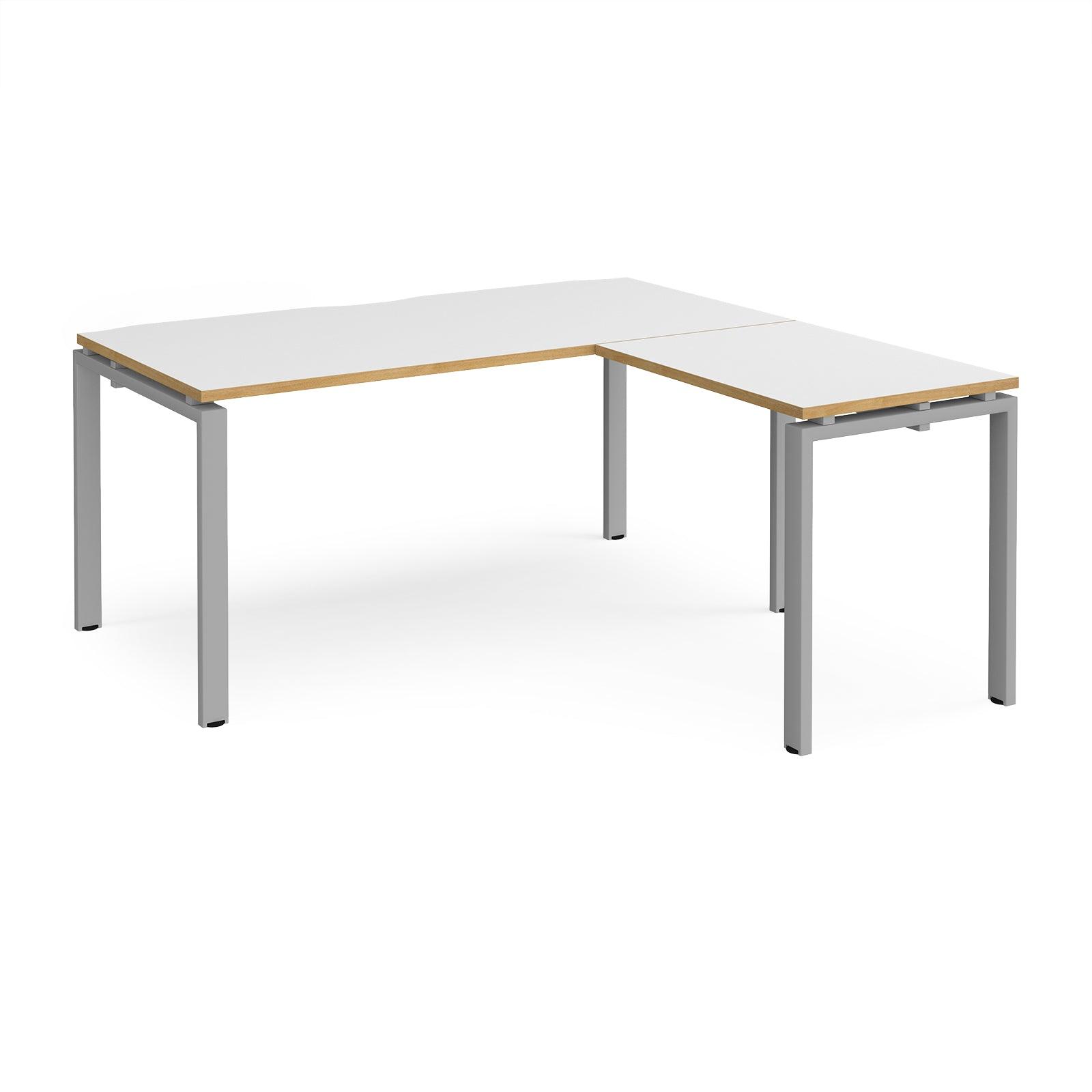 a white table with a wooden top on a white background