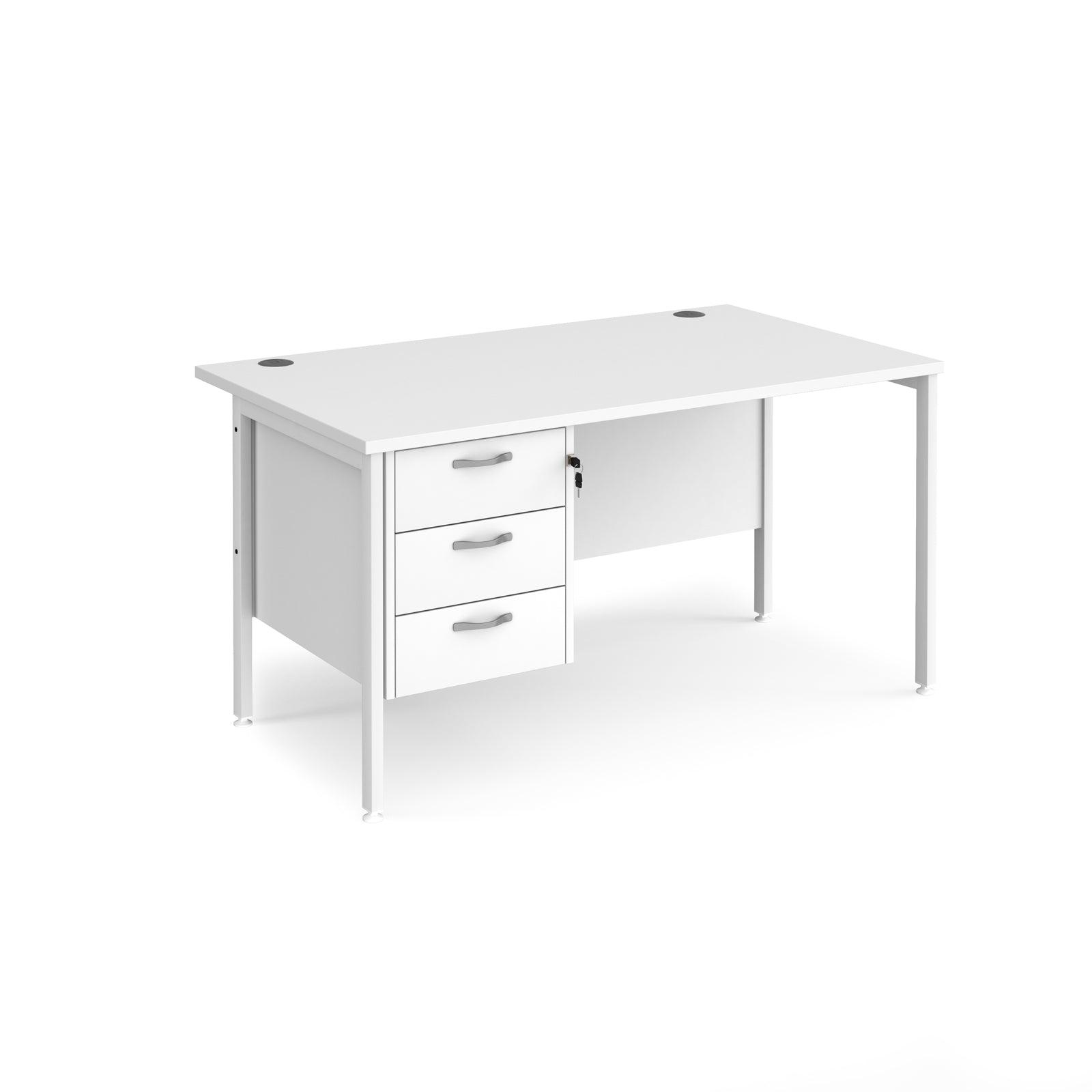 a white desk with two drawers on top of it