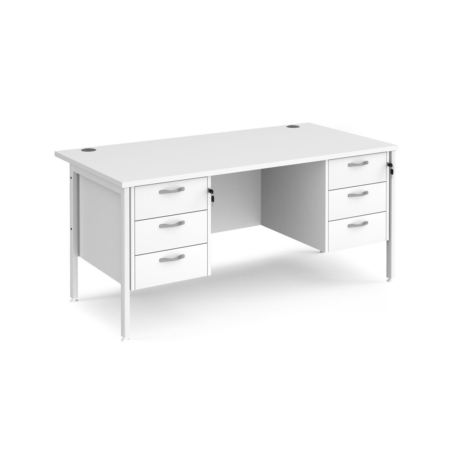 a white desk with two drawers and a white desk top