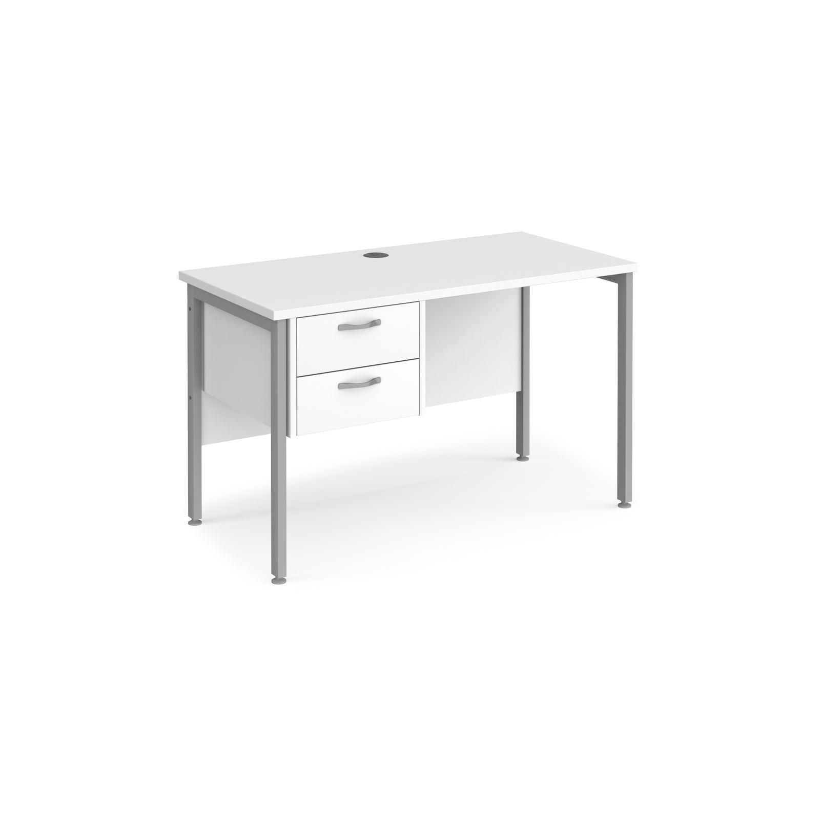 a white desk with two drawers on top of it