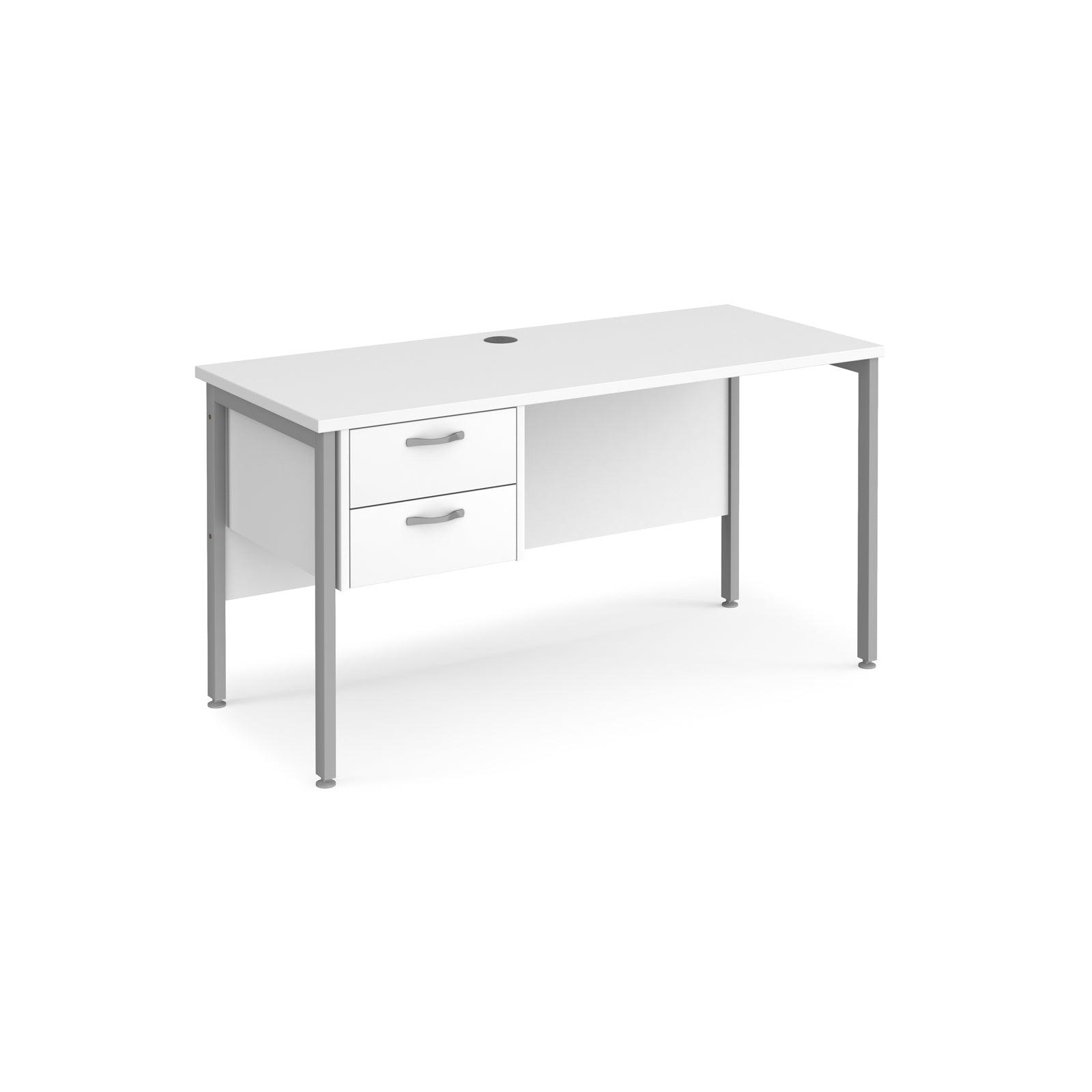 a white desk with two drawers on top of it