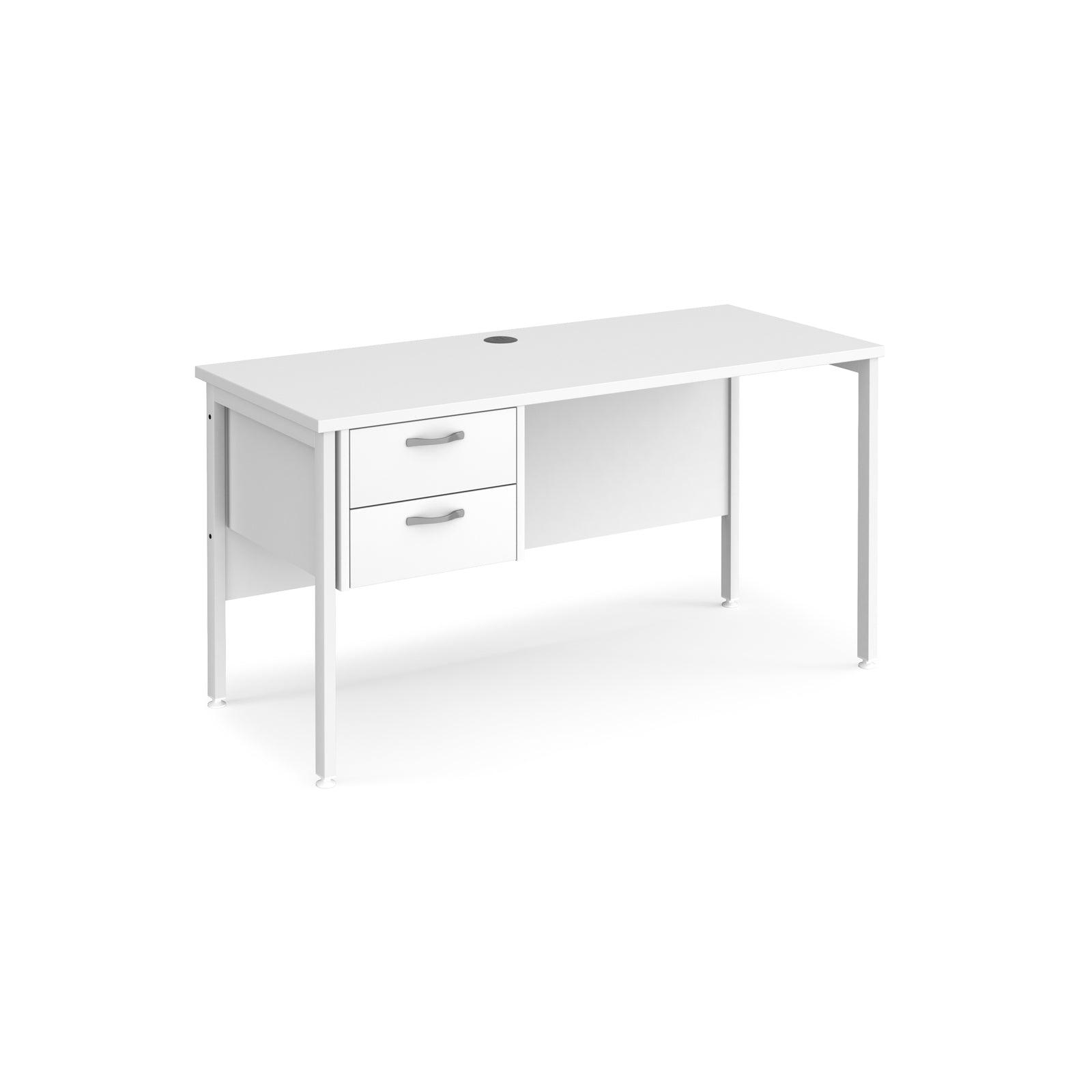 a white desk with two drawers on top of it