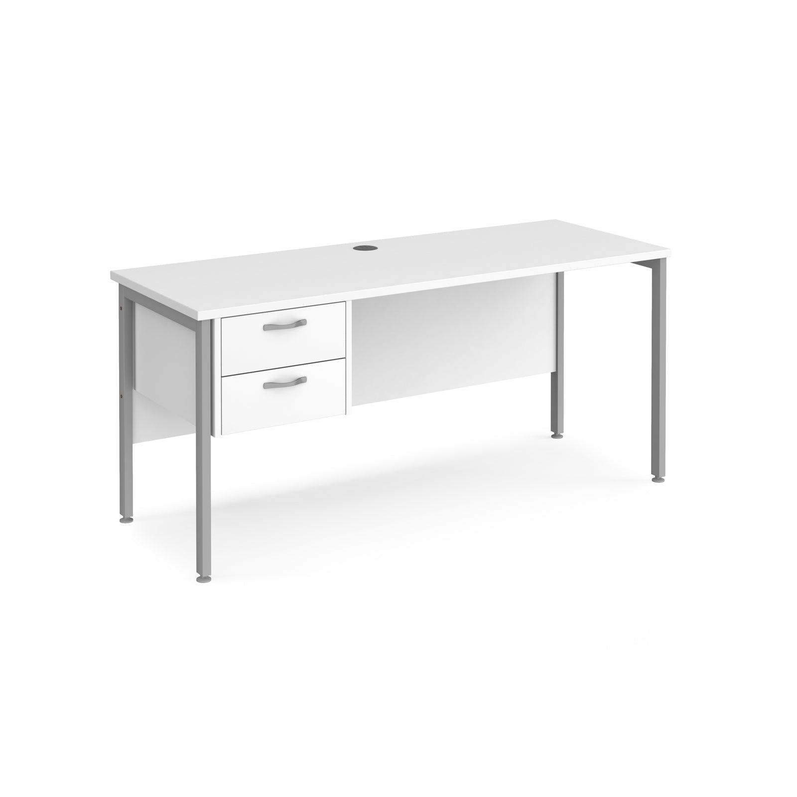 a white desk with two drawers on top of it