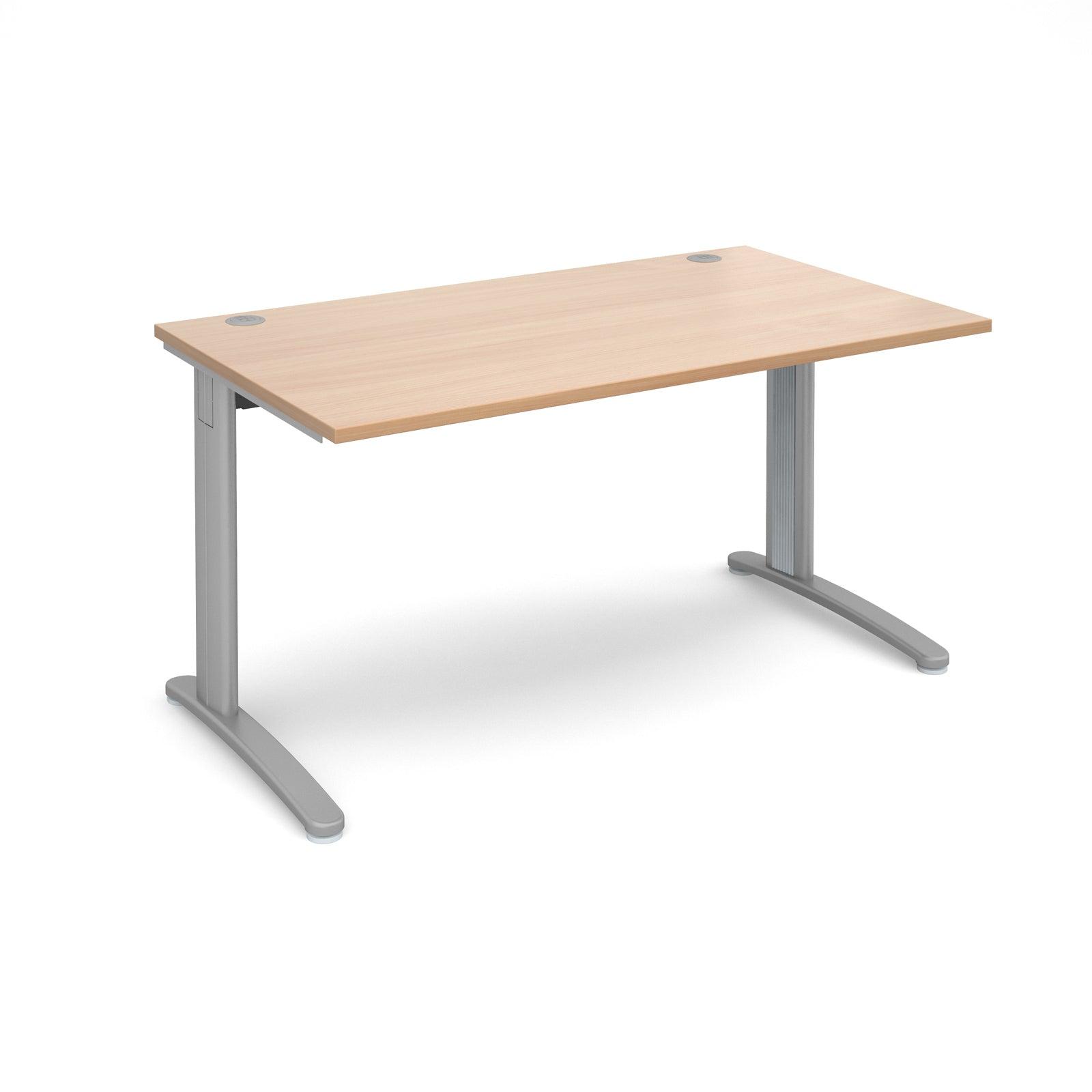 a desk with a wooden top and metal legs