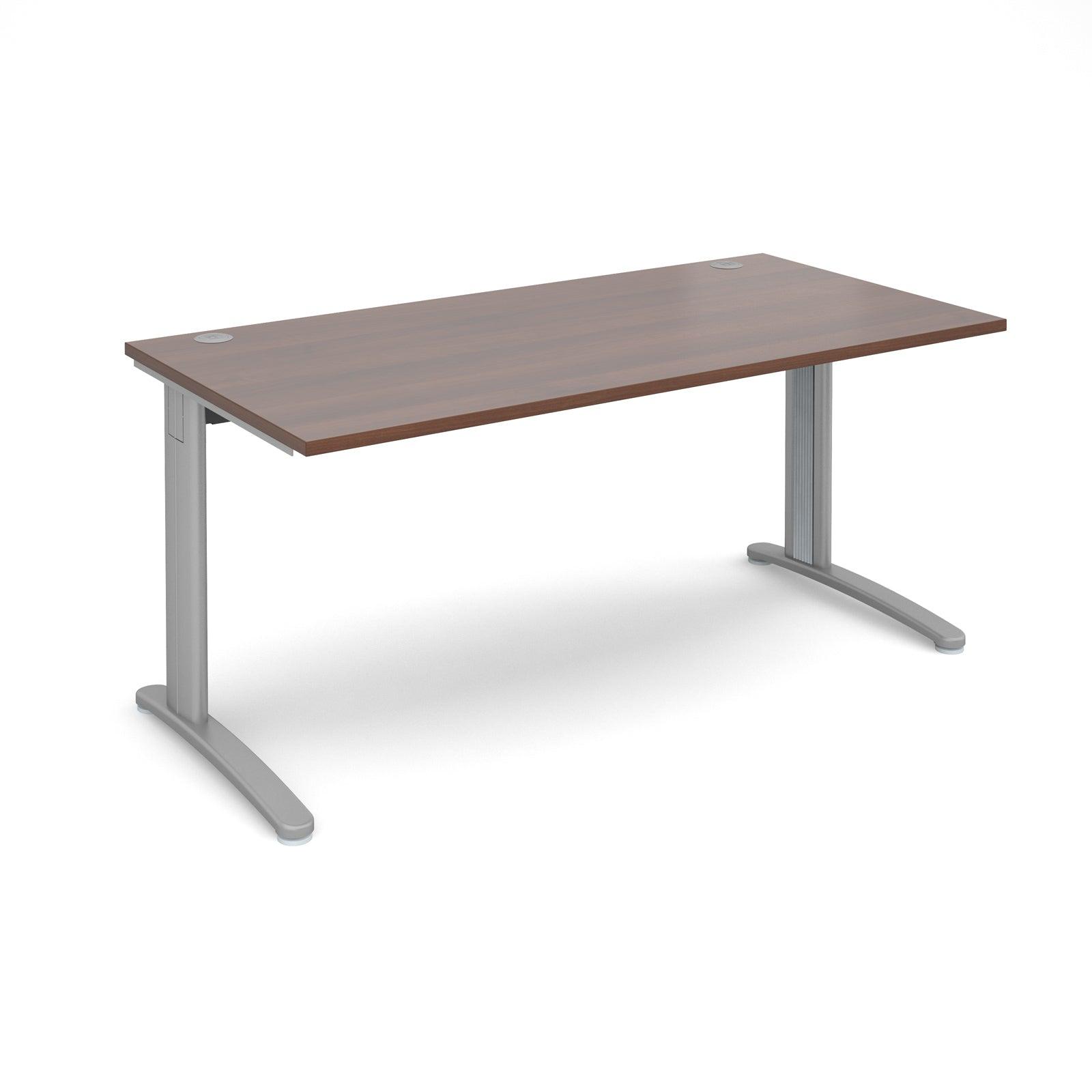 a desk with a wooden top and metal legs