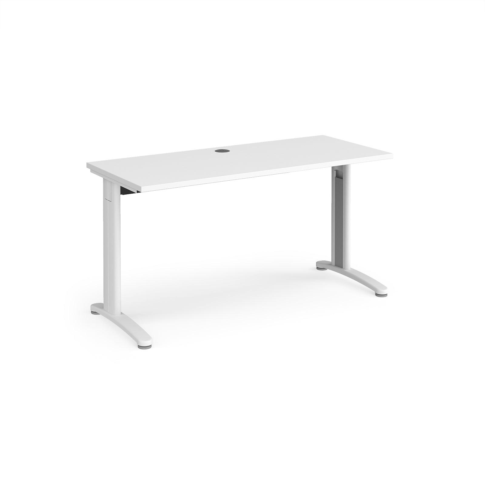 a white desk with a white top