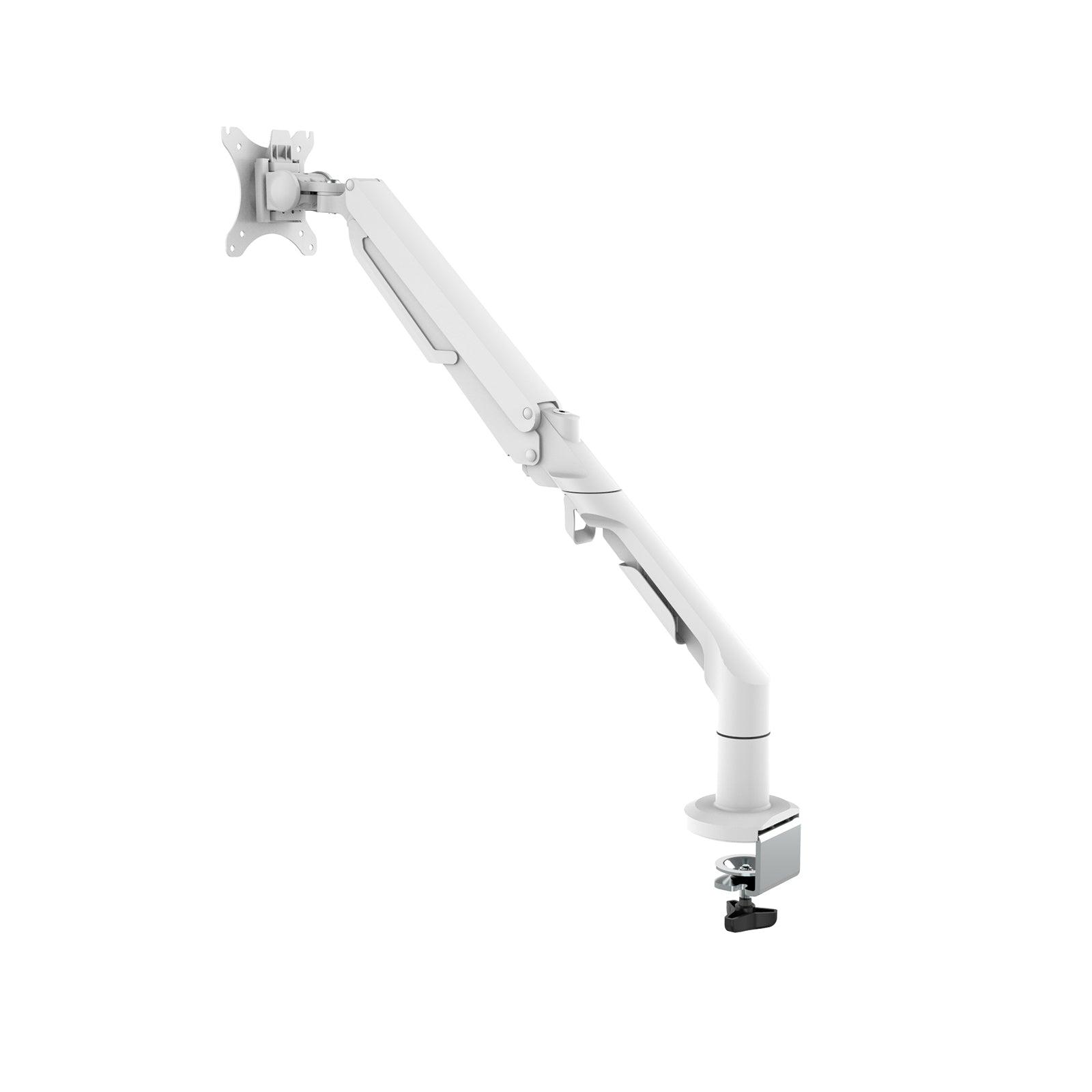 a white monitor arm with a white background