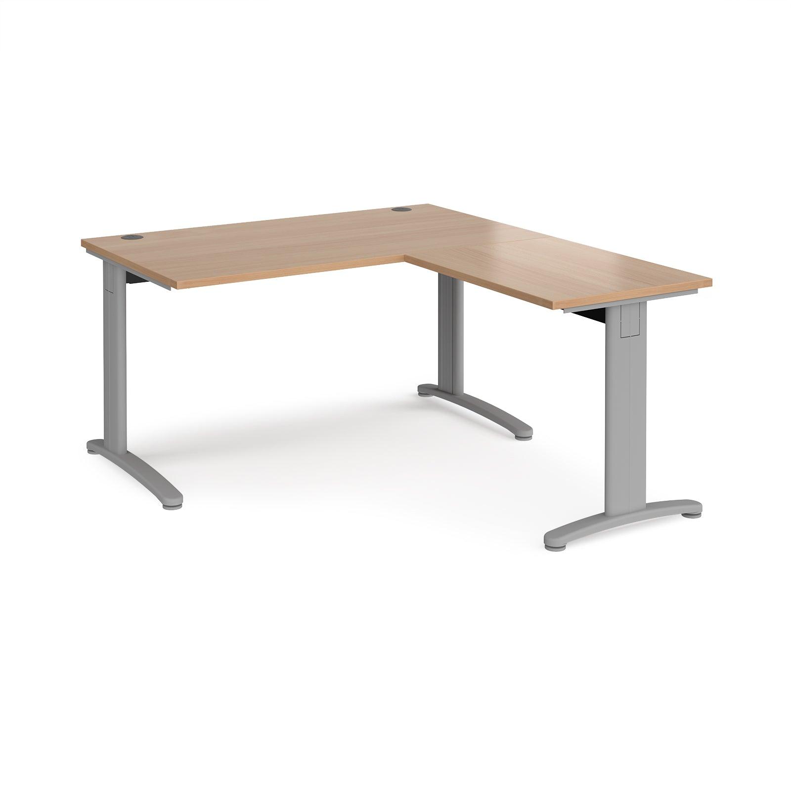 a desk with a wooden top and metal legs