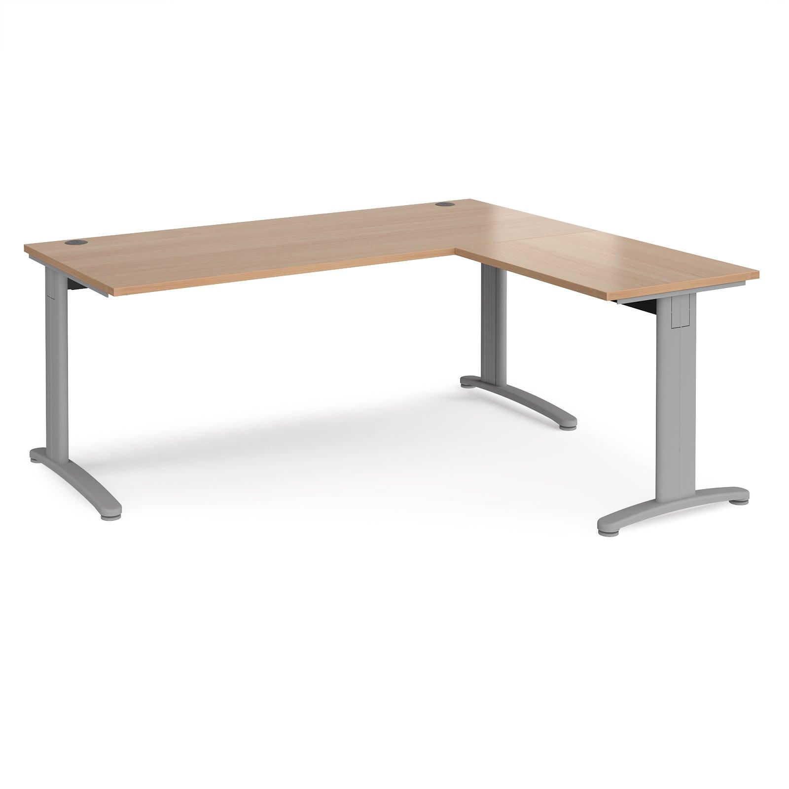 a desk with a wooden top and metal legs