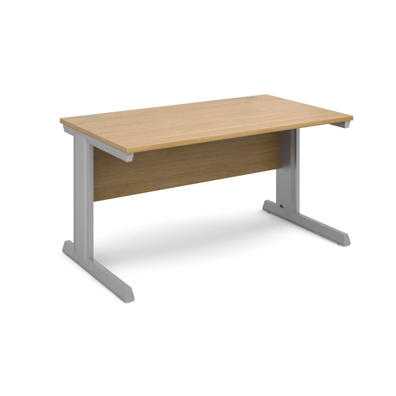 a desk with a wooden top and metal legs