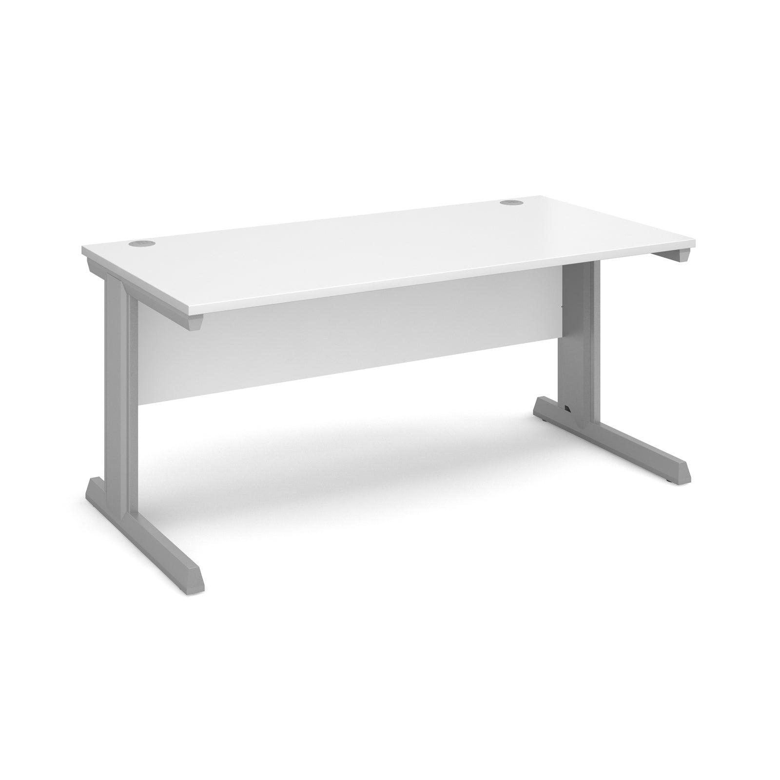 a white desk with two legs on a white background